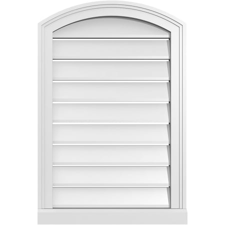 Ekena Millwork Arch Top Surface Mount PVC Gable Vent w/ 2"W x 2"P Brickmould Sill Frame, 20"W x 28"H GVPAR20X2803SN